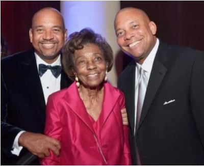 Cleo Wilbon with her sons Mike and Donald Wilbon